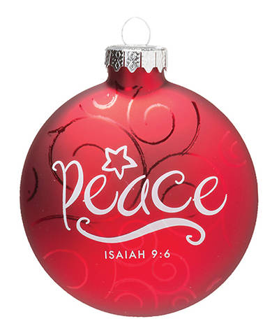 Picture of Christmas Swirls - Glass Ornament - Peace
