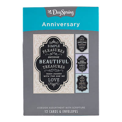 Picture of Anniversary Chalkboard Blessings Boxed Cards - Box of 12