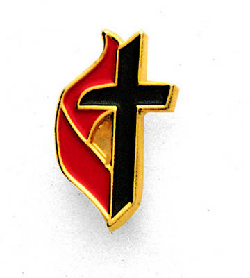 Picture of Lapel United Methodist Cross and Flame Enamel Pin