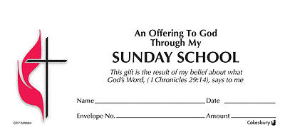 Picture of Sunday School UMC Offering Envelope Box Set Currency