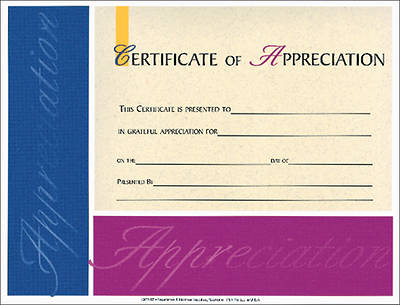 Picture of Appreciation Certificate