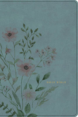 KJV Large Print Thinline Bible, Teal/Floral Leathertouch