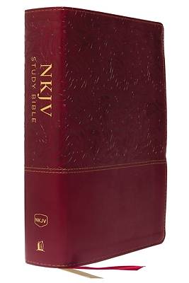 Picture of NKJV Study Bible, Leathersoft, Red, Full-Color, Comfort Print