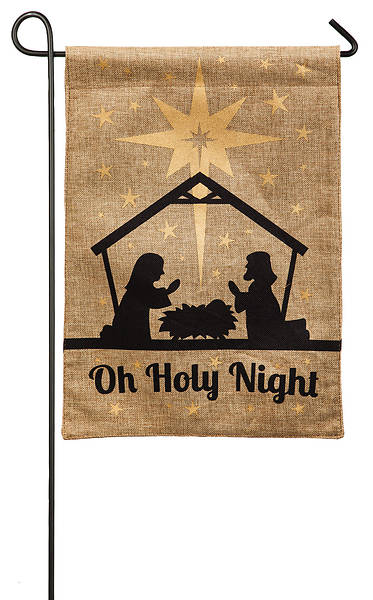 Picture of Oh Holy Night Garden Burlap Flag