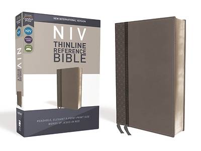 Picture of NIV, Thinline Reference Bible, Imitation Leather, Gray, Red Letter Edition, Comfort Print