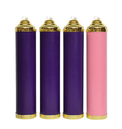 Picture of COMPLETE ADVENT TUBE CANDLE & SLEEVES - 3 PURPLE 1 ROSE