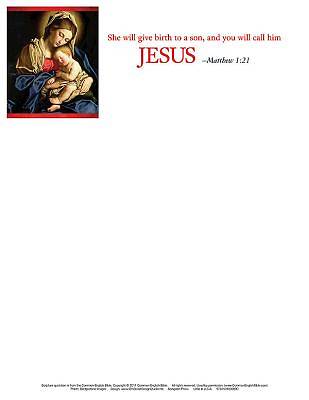 Picture of Jesus Nativity Christmas Letterhead (Pkg of 50)