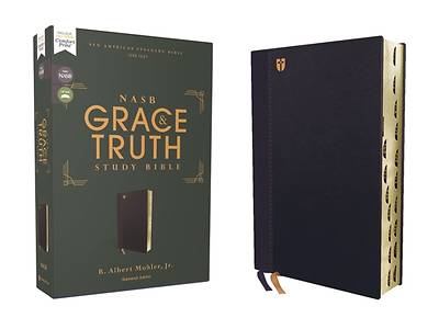 Picture of Nasb, the Grace and Truth Study Bible, Leathersoft, Navy, Red Letter, 1995 Text, Thumb Indexed, Comfort Print
