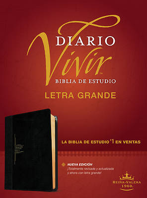 Picture of Biblia de Estudio del Diario Vivir Rvr60, Letra Grande (Letra Roja, Sentipiel, Negro/Ónice, Índice)