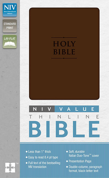 Picture of NIV Premium Value Thinline Bible Imi Lthr Chocolate