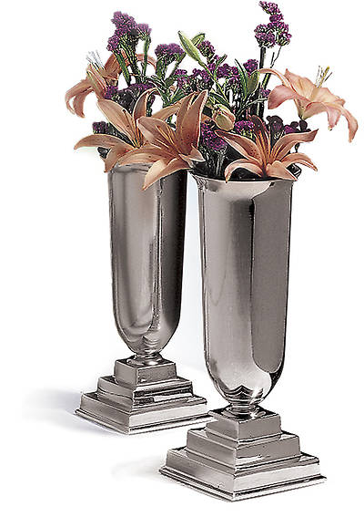 Picture of PAIR 8" SILVERPLATE VASES