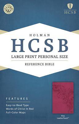 Picture of HCSB Large Print Personal Size Bible, Pink Leathertouch