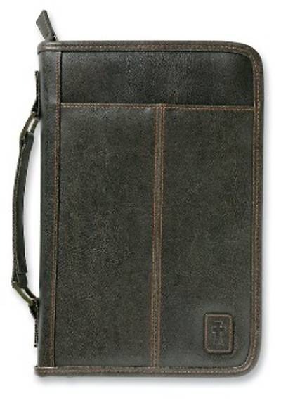 Picture of Bible Cover Aviator Leather Look Brown Extra Large