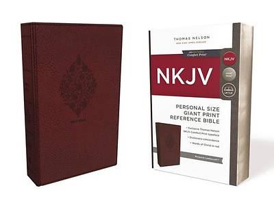 Picture of NKJV, Reference Bible, Personal Size Giant Print, Imitation Leather, Burgundy, Red Letter Edition, Comfort Print