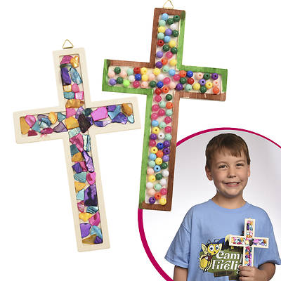 Picture of Vacation Bible School (VBS) 2024 Camp Firelight Raised Edge Cross Craft (Pkg of 12)