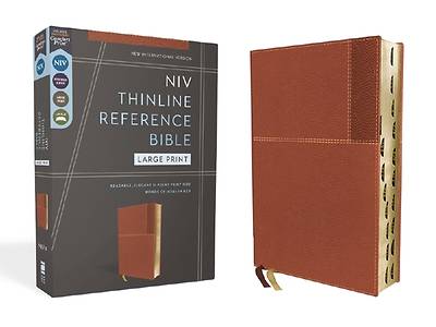 Picture of Niv, Thinline Reference Bible, Large Print, Leathersoft, Brown, Red Letter, Thumb Indexed, Comfort Print