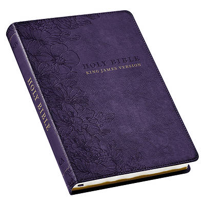 Picture of KJV Large Print Thinline Bible Purple Floral Faux Leather