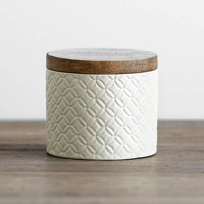 Picture of Strong in the Lord - Textured Ceramic Box with Wooden Lid