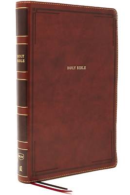 Picture of NKJV, Thinline Bible, Giant Print, Leathersoft, Brown, Thumb Indexed, Red Letter Edition, Comfort Print