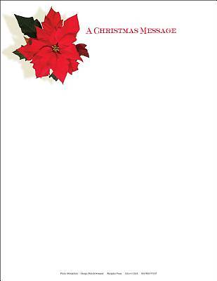 Picture of Christmas Music and Christmas Poinsettia Letterhead 2014 (Pkg of 50)