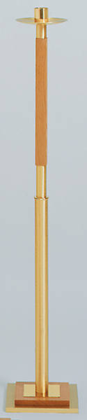 Picture of Koleys K131 Processional Candlestick With Oak And Brass With Oak And Brass