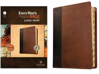 NLT Every Man's Bible, Large Print, Filament Enabled, Tutone (Leatherlike, Brown/Tan, Indexed, Red Letter)