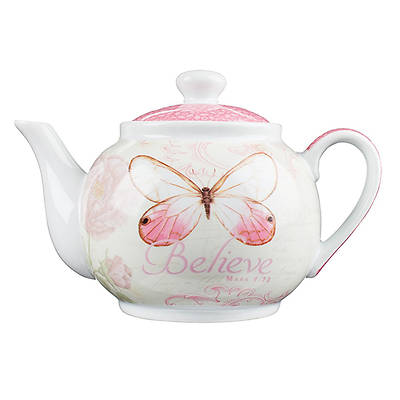 Picture of Teapot Butterfly Believe Pink