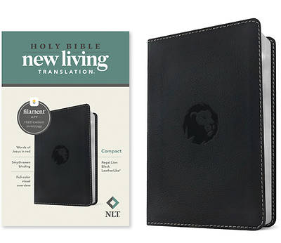 Picture of NLT Compact Bible, Filament-Enabled Edition (Leatherlike, Regal Lion Black, Red Letter)