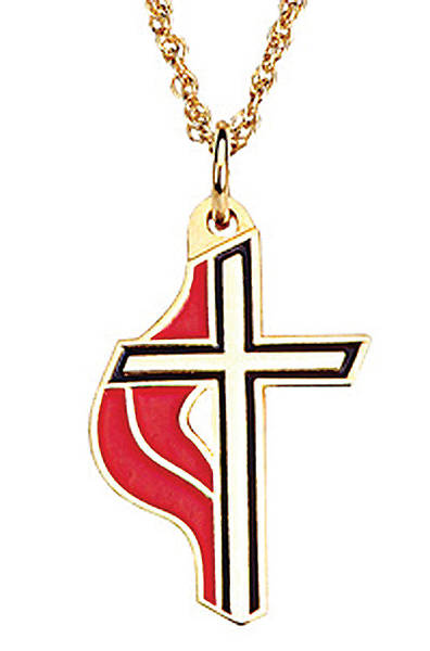 Picture of United Methodist Gold-Plated Cross and Flame