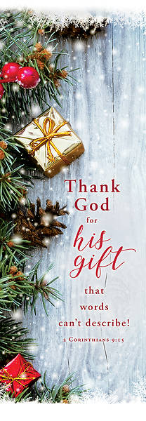 Picture of Thank God For His Gift Christmas Banner 2 x 6 Fabric