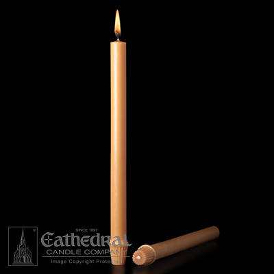 Picture of 51% Beeswax Altar Candles Cathedral 16 x 7/8 Pack of 18 Self-Fitting End