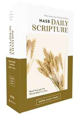 Picture of Nasb, Daily Scripture, Super Giant Print, Paperback, White/Olive, 1995 Text, Comfort Print
