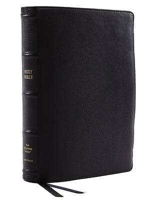 Picture of Nkjv, Reference Bible, Wide Margin Large Print, Premium Goatskin Leather, Black, Premier Collection, Red Letter Edition, Comfort Print