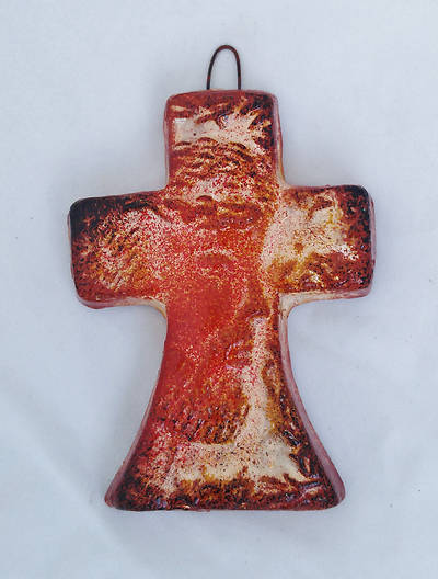 Picture of Handcrafted Hand Sponged Pottery Cross