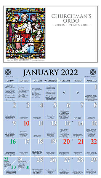 Picture of Ashby Churchman's Ordo Kalendar 2022