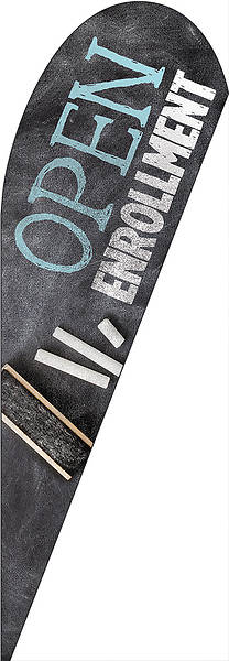 Picture of Open Enrollment Chalkboard Teardrop Flag Banner