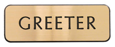 Picture of Contemporary Engraved Gold Greeter Badge
