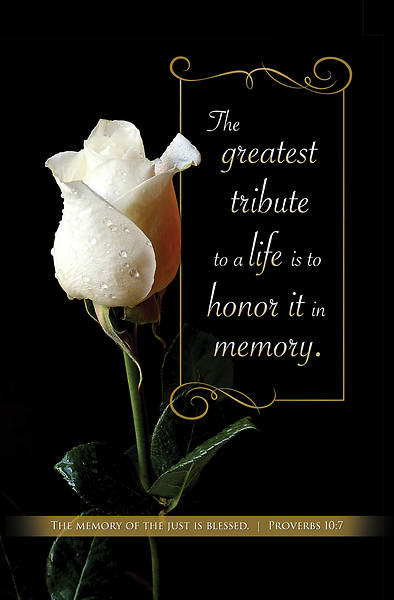 Picture of The Greatest Tribute to a Life.Remembrance Regular Size Bulletin