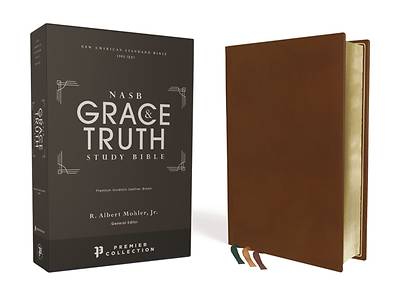 Picture of Nasb, the Grace and Truth Study Bible, Premium Goatskin Leather, Brown, Premier Collection, Black Letter, 1995 Text, Art Gilded Edges, Comfort Print