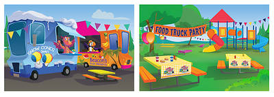 Picture of Vacation Bible School (VBS) Food Truck Party 6-panel Decorating Mural Extension