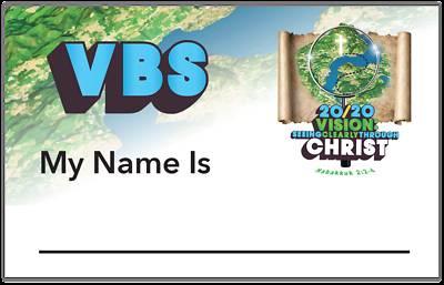 Picture of Vacation Bible School (VBS) 2020 20/20 Vision: Name Tags Pkg Of 50