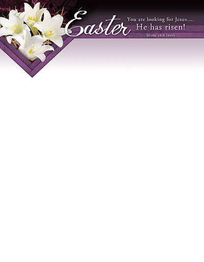 Picture of He Has Risen Easter Letterhead