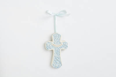 Picture of Baptized in Christ Wall Cross, Blue