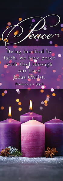 Banner Peace Being Justified Advent 2 x 6 Fabric