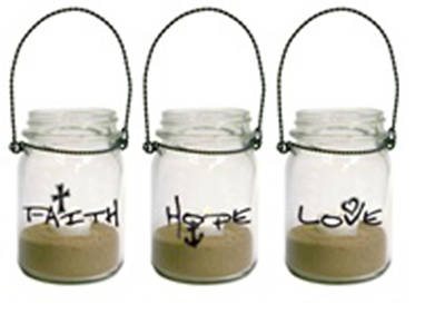 Picture of Mason Jar Lantern 3 Pack: Faith, Hope, Love