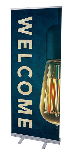 Picture of Retro Light Welcome RollUp Banner with Stand