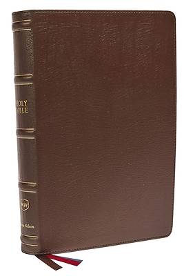 Picture of Nkjv, Large Print Verse-By-Verse Reference Bible, MacLaren Series, Genuine Leather, Brown, Thumb Indexed, Comfort Print
