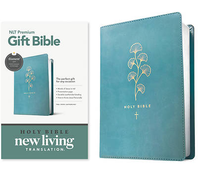 Picture of Premium Gift Bible Nlt, Filament Enabled (Leatherlike, Teal Cross, Red Letter)