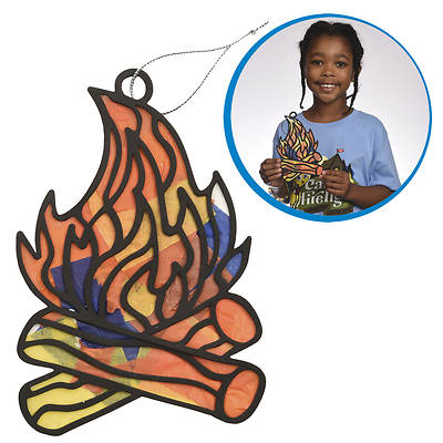 Picture of Vacation Bible School (VBS) 2024 Camp Firelight Stained Glass Campfire Craft (Pkg of 12)