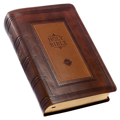 Picture of KJV Giant Print Bible Two-Tone Brown Faux Leather